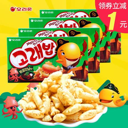 韩国进口食品好丽友好多鱼饼干40gx4盒儿童幼儿园办公室分享零食