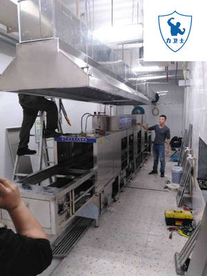 工厂学校幼儿园机关食堂酒店不锈钢商用洗碗机运作的使用
